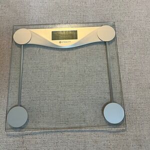 Etekcity EB4074C Digital Body Weight Scale Glass 400lb Capacity Silver Blue LCD
